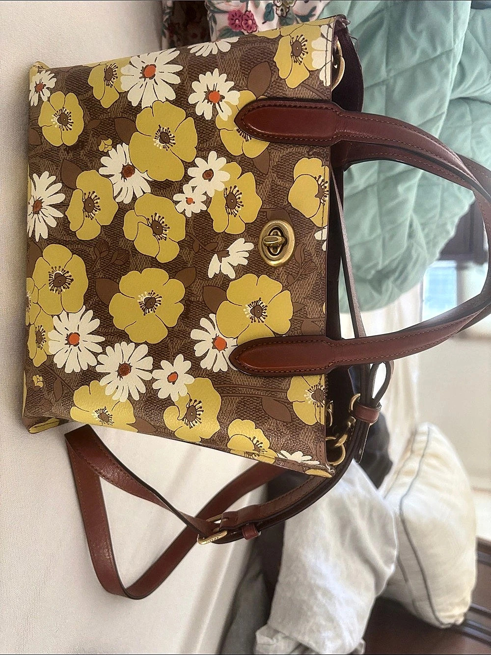 Coach Small Town Bucket Bag In Signature Canvas With Daisy Print Daisy Print